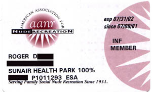 Roger D's AANR Membership Card